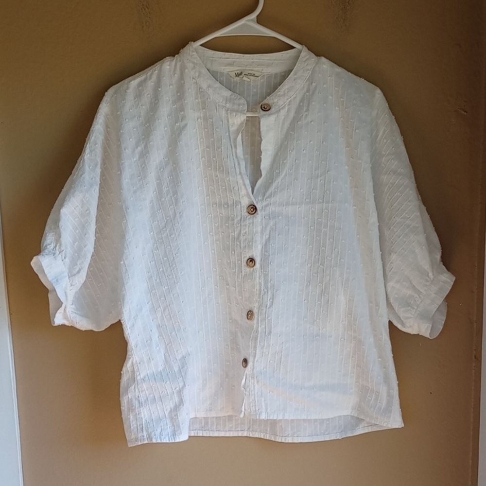 Moft. White Button-Up Women's Cotton Summer Light Top Size M